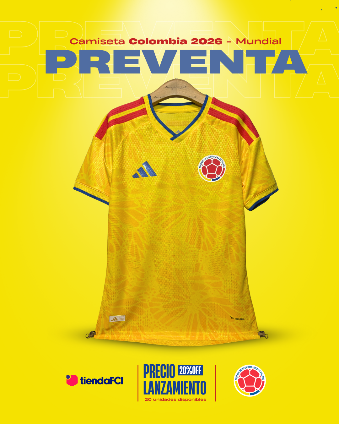 Camiseta Colombia Local 2026 “Mariposas Amarillas” – Mundial